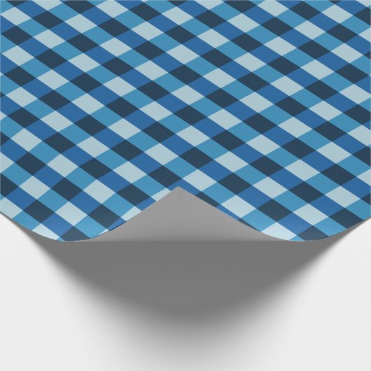 Blauw gecontroleerd cadeaupapier (Hoek)