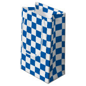 Blauw gecontroleerd klein cadeauzakje (Achterkant Gekanteld)