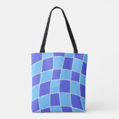 Blauw gecontroleerd tote bag (Achterkant)