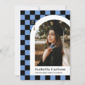 Blauw Gecontroleerde aankondiging Afstuderen foto' (Voorkant)