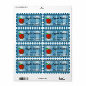 Blauw Gecontroleerde Apple Custom Inblikken Labels (Full Sheet)