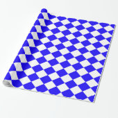 Blauw gecontroleerde vlag cadeaupapier (Uitgerold)