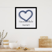 Blauw gedateerd hart - Reumatoïde artritis Bewusth Poster (Keuken)