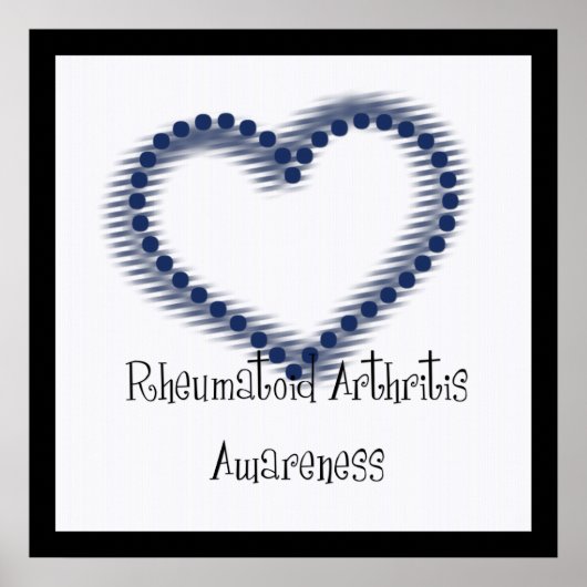 Blauw gedateerd hart - Reumatoïde artritis Bewusth Poster (Voorkant)