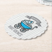 Blauw-Gedekte Baby shower Kartonnen Onderzetters (Gekanteld)
