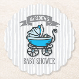 Blauw-Gedekte Baby shower Kartonnen Onderzetters