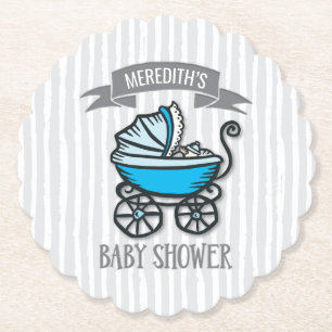 Blauw-Gedekte Baby shower Kartonnen Onderzetters