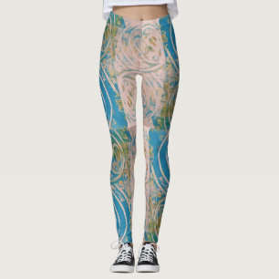 Blauw gedraaid leggings