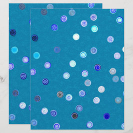 Blauw Gedraaide Stippen Spiraal 2-zijdig Scrap Pap
