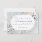 Blauw Gedroogde Boho Bloemen Bruiloft Bedankkaart (Achterkant)