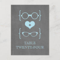 Blauw-geeky-glazen Chalkboard-Briefkaart