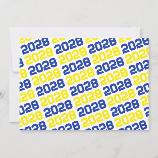 Blauw & Geel 3 Foto Afstuderen Uitnodiging (Achterkant)