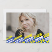 Blauw & Geel 4 Foto Afstuderen Aankondiging (Achterkant)