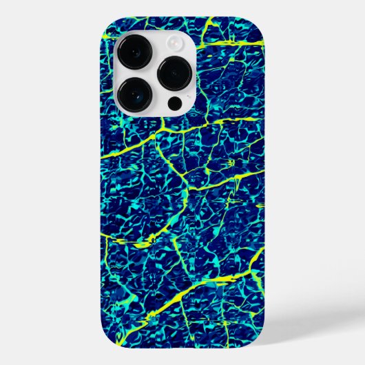 Blauw/Geel Abstract Patroon Case-Mate iPhone Case (Achterkant)