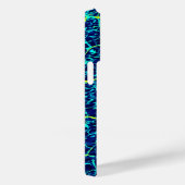 Blauw/Geel Abstract Patroon Case-Mate iPhone Case (Achterkant / Rechts)