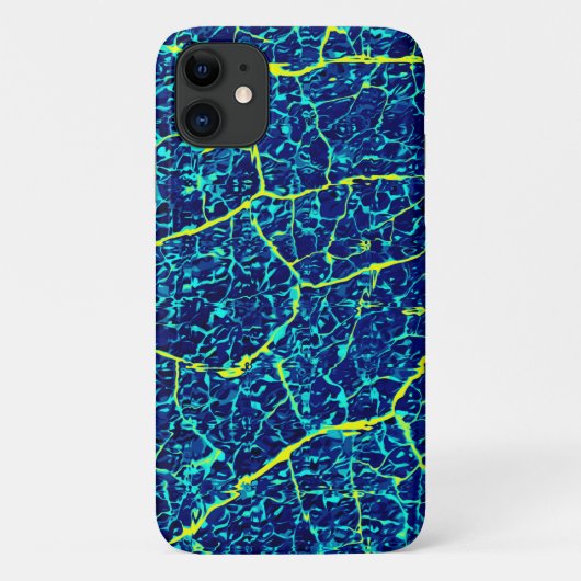 Blauw/Geel Abstract Patroon Case-Mate iPhone Case (Achterkant)