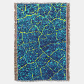Blauw/Geel Abstract Patroon Deken (Voorkant Verticaal)
