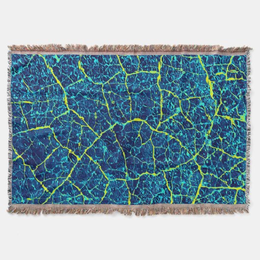 Blauw/Geel Abstract Patroon Deken (Voorkant)