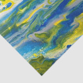 Blauw & Geel Abstract Tissuepapier (Detail)