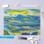 Blauw & Geel Abstract Tissuepapier (Craft)