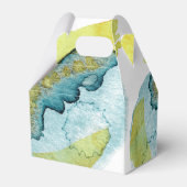 Blauw Geel Abstract Waterverf Kunst Unieke Bruilof Bedankdoosjes (Achterkant)