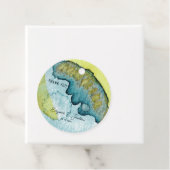 Blauw Geel Abstract Waterverf Kunst Unieke Bruilof Bedankjes Labels (In situ)