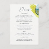 Blauw Geel Abstract Waterverf Kunst Unieke Bruilof Informatiekaartje (Voorkant)