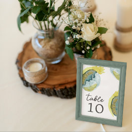 Blauw Geel Abstract Waterverf Kunst Unieke Bruilof Kaart