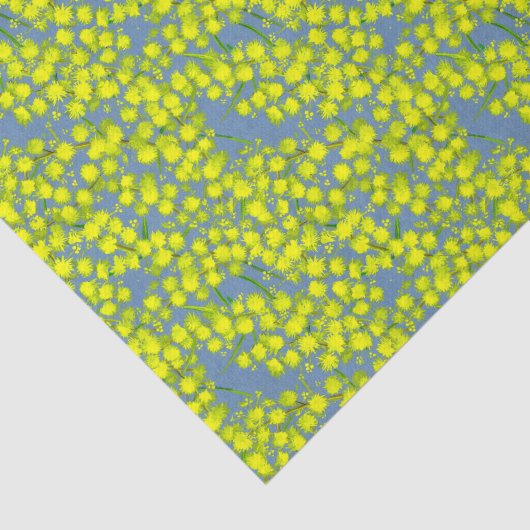 Blauw geel acacacia kunstweefsel papier (Detail)