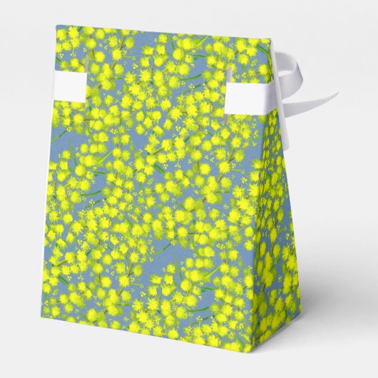 Blauw geel acacacia wattle art dank u geschenkdoze bedankdoosjes (Achterkant)