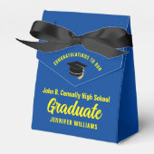 Blauw Geel Afstuderen Custom 2025 Graduation Party Bedankdoosjes (Voorkant Zijde)