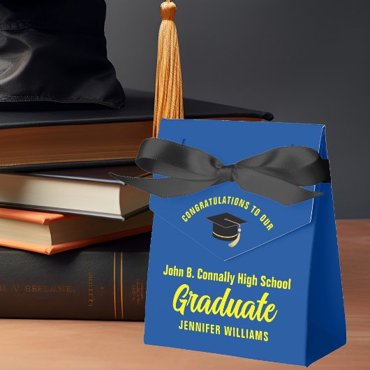Blauw Geel Afstuderen Custom 2025 Graduation Party Bedankdoosjes