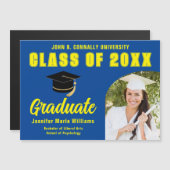 Blauw Geel Afstuderen Custom Afstuderen Magnet Kaa (Voorkant / Achterkant)