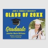 Blauw Geel Afstuderen Custom Afstuderen Magnet Kaa (Voorkant)