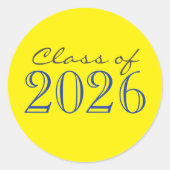 Blauw & geel Afstuderen envelop afdichting Sticker (Voorkant)