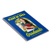 Blauw Geel Afstuderen Foto Afstuderen Keepsake Notitieboek (Rechterzijde)