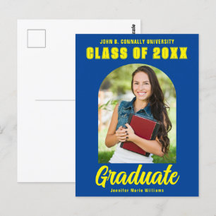 Blauw Geel Afstuderen Foto Modern Vet Afstuderen Briefkaart