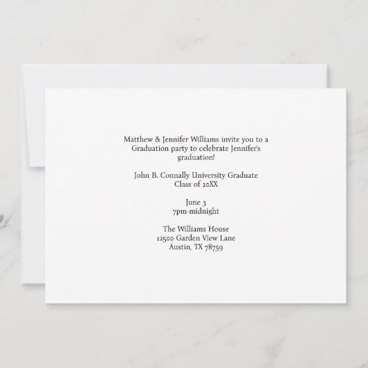 Blauw Geel Afstuderen Fotoboog 2025 Afstuderen Aankondiging (Achterkant)