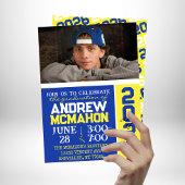 Blauw & Geel Afstuderen Fotouitnodiging Kaart