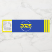 Blauw & geel Afstuderen Waterflesetiketten Waterfles Etiket (Enkel label)