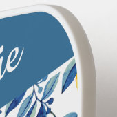 Blauw Geel Aquarel Citroen Aangepaste Naam Pickleball Paddle (Links Detail)