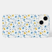 Blauw Geel Aquarel Wilde Bloem Case-Mate iPhone Case (Achterkant (horizontaal))