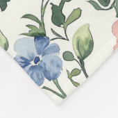 Blauw Geel Aquarel Wilde Bloem Monogram Naam Fleece Deken (Hoek)