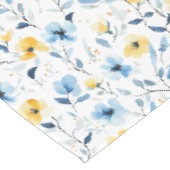 Blauw Geel Aquarel Wilde Bloem Tafelkleed (Gekanteld)