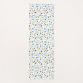 Blauw Geel Aquarel Wilde Bloem Yogamat (Voorkant)