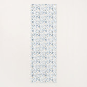 Blauw Geel Aquarel Wilde Bloem Yogamat (Achterkant)