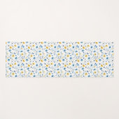 Blauw Geel Aquarel Wilde Bloem Yogamat (Voorkant (horizontaal))