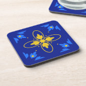 Blauw & Geel Azulejo Kurk Onderzetter (Linkerzijde)