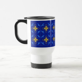 Blauw & Geel Azulejo / Portugese tegel Reisbeker