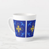 Blauw & Geel Azulejos Latte Mok (Linkerhoek)
